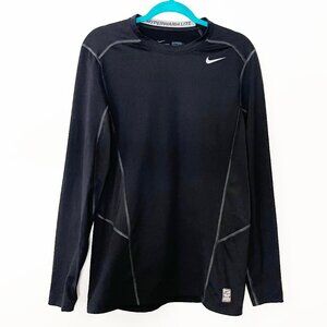Nike Pro Combat Hyperwarm Lite fitted longsleeve black base layer shirt - Size L
